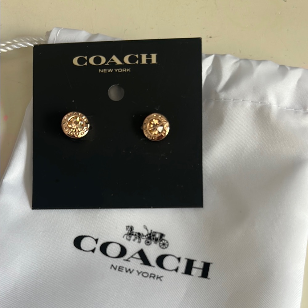 Coach Gold Minimalist Stud Earrings
